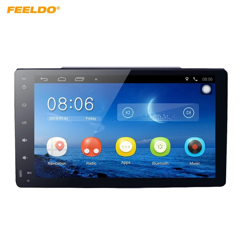 Автомобильный мультимедийный плеер FEELDO 9 дюймов Android 6 0 четыре ядра GPS Bluetooth Navi