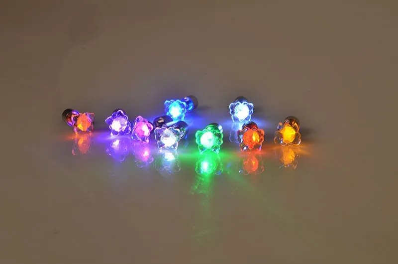 10 пар/лот светодиодные серьги-бабочки крутая Мода Светящиеся Кольца Игрушки принадлежности для танцевального вечера светящиеся мигающие Мультяшные серьги