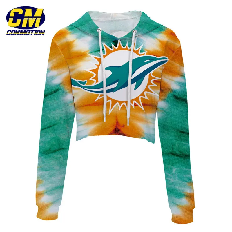 

Fashion Women Hoodie Sweatshirt Dolphin Print Crop Top Casual pullover