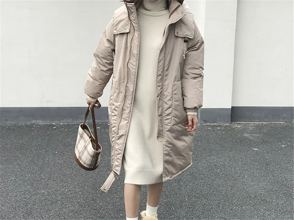Thick Warm Duck Down Jacket Women Winter 2018 Hooded Outerwear Coats Female Long Casual Down puffer jacket Parka branded ZCX9081 (21)