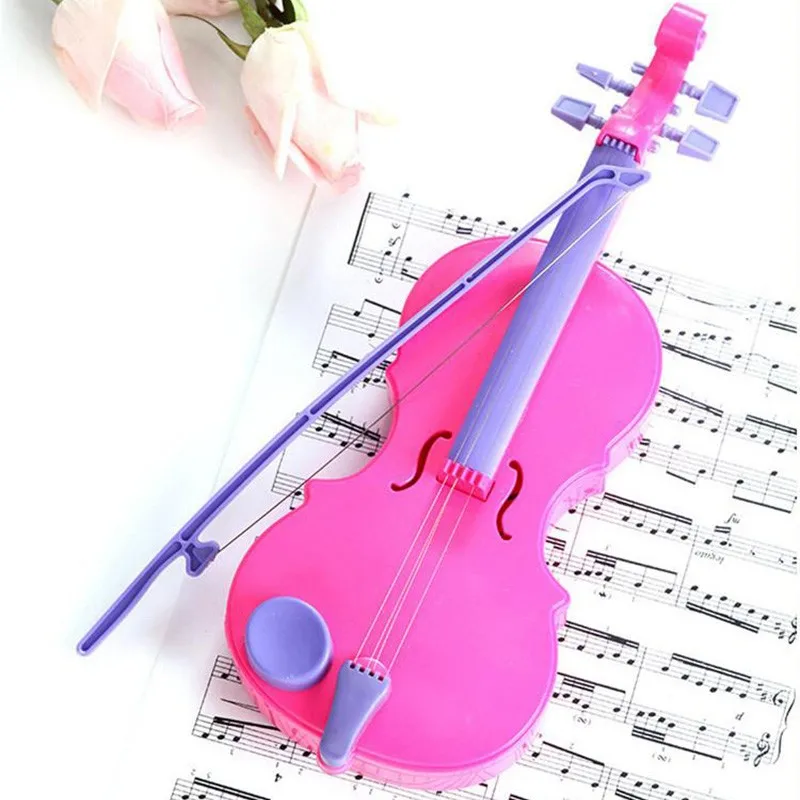 Magic Electric Violin Children Cute Rosy Mini Simulation Musical Instruments Safe Educational Toy TC0009