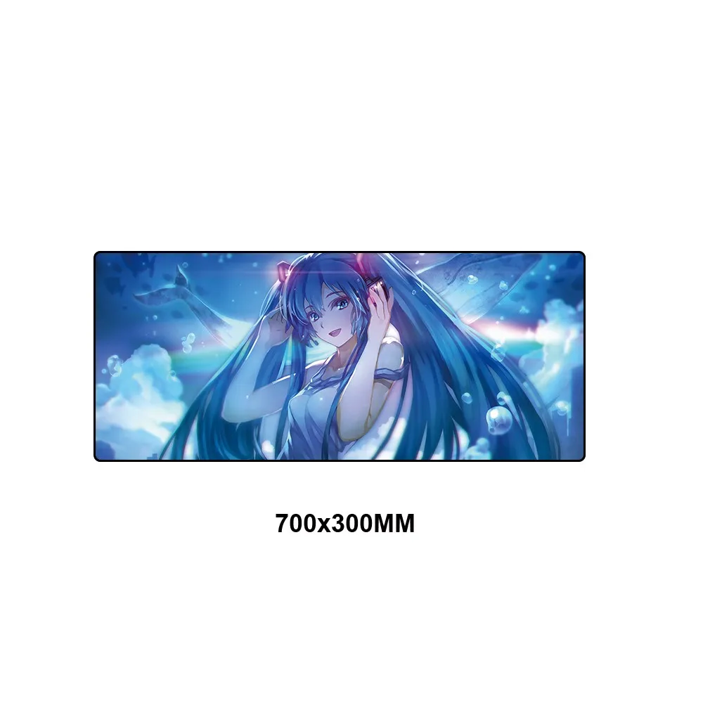 70x30cm XL Lockedge Large Gaming Mouse Pad Computer Gamer Anime Rubber Pad Keyboard Mouse Mats Desk Mousepad for PC Hatsune Miku - Цвет: CYWL-018