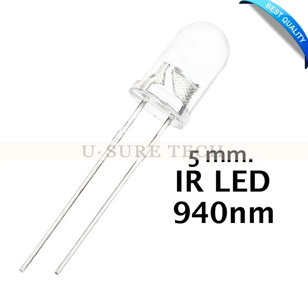 

50 Pcs 5mm 940nm Round Head Infrared Receiver Photodiodes IR Diode