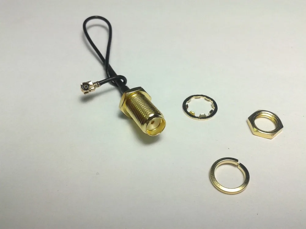 

100pcs SMA female nut bulkhead to IPX U.FL female 1.13 cable pigtail adapter