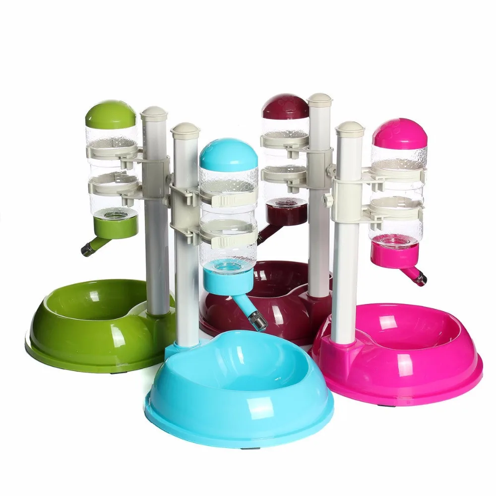 

New Pet Cat Dog Automatic Water Drinker Dispenser Food Stand Hamster Feeder Dish Bowl Bottle 3 Colors