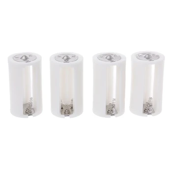 

1 Set(4Pcs) 3 AA To D Size Battery Holder Converter Adapter Switcher Plastic Case Box