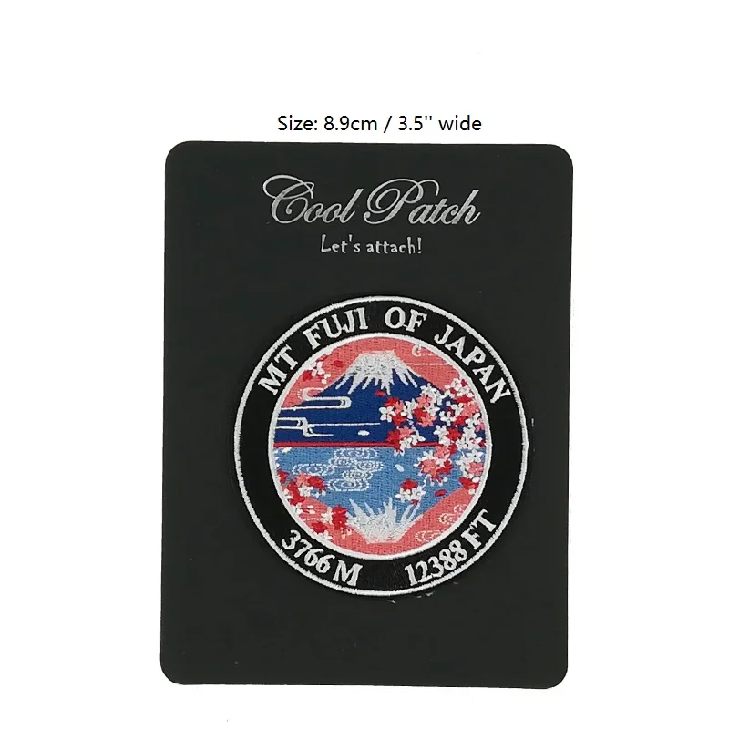 

Mt mountain Fuji of Japan sakura Embroidered Iron On patch sew on Badge Luggage tag deco sticker travel souvenir