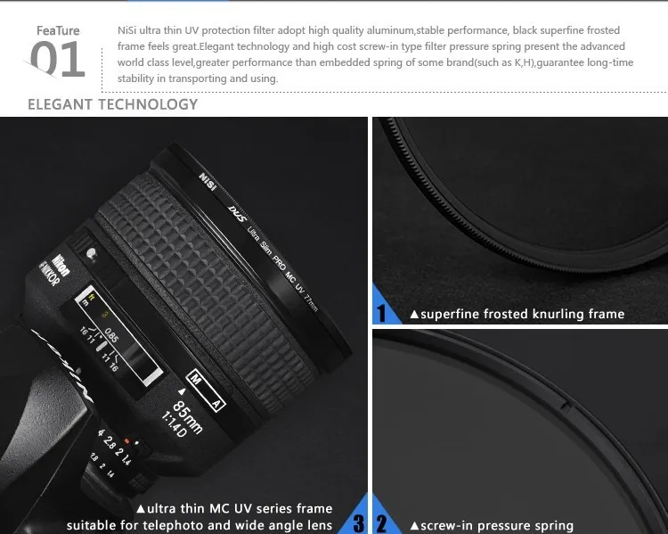 NiSi 40,5 мм mcuv ультраthin pro 1d(w) широкий тонкий фильтр mc УФ-фильтр PRO1D 40,5 многослойный УФ-фильтр для sony 16 50 объектив Защита