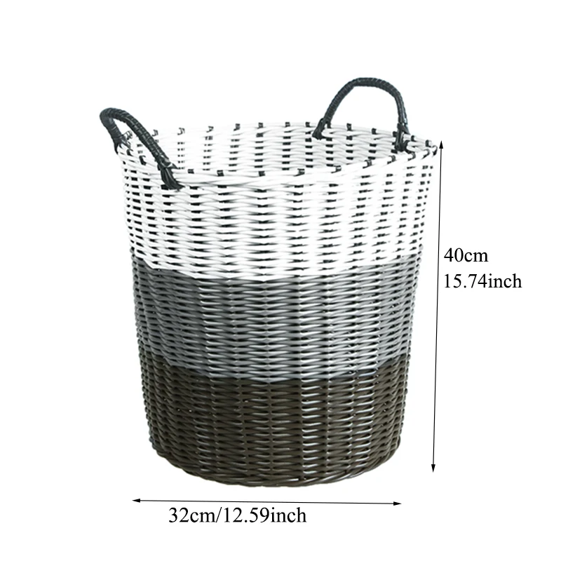 Ручная плетеная Складная грязная корзина для белья, пластиковая ротанговая корзина для хранения грязной одежды для дома и ванной комнаты, большая переносная корзина для хранения игрушек