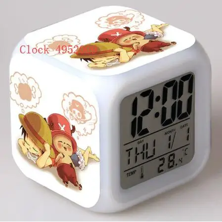 

ONE PIECE Kids Toys Cartoon Alarm Clock Led digital alarm clock electronic wake up light table reveil wekker