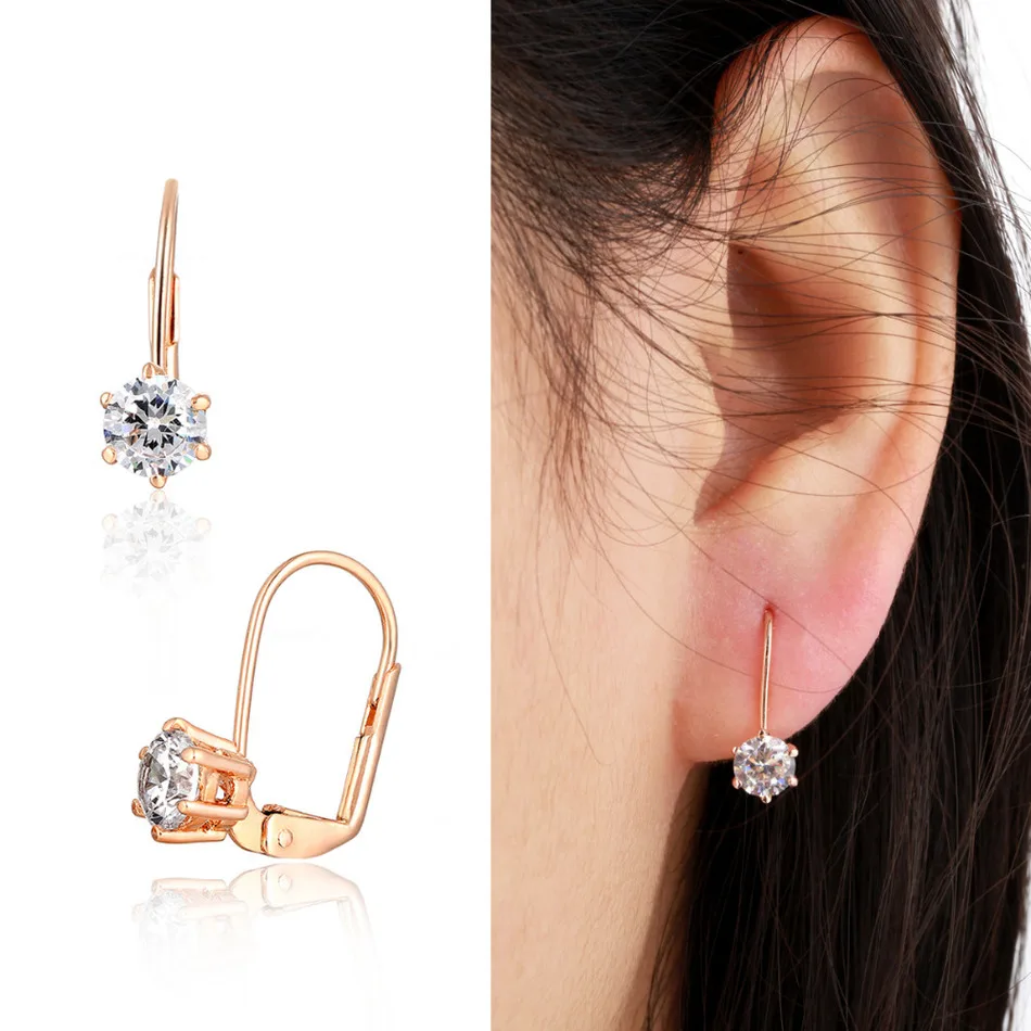 Женские круглые серьги кольца с цирконием Aros Aretes милые маленькие желтым розовым