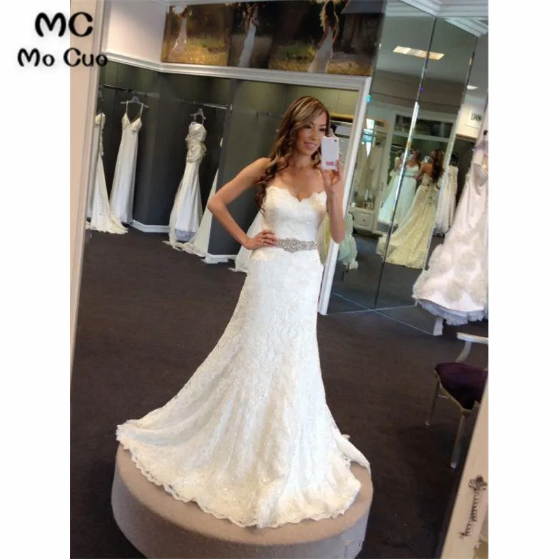 Vestido-de-Noiva-New-Arrival-Lace-Sheath-Wedding-Dresses-Beading-Belt-Sexy-Bridal-Gowns-2017-Court (3)