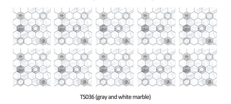 20x20 см 15x15 см 10 шт./партия самоклеющаяся Съемная плитка наклейки черная мозаика креативная плитка для пасты кухня ванная комната пол подарок - Цвет: TS036 Marble