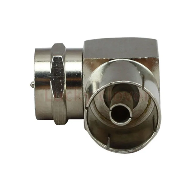 F 10pcs Type Male to female PAL RF Aerial TV Antenna Cable Plug Right Angle 90 Degree Adapterin