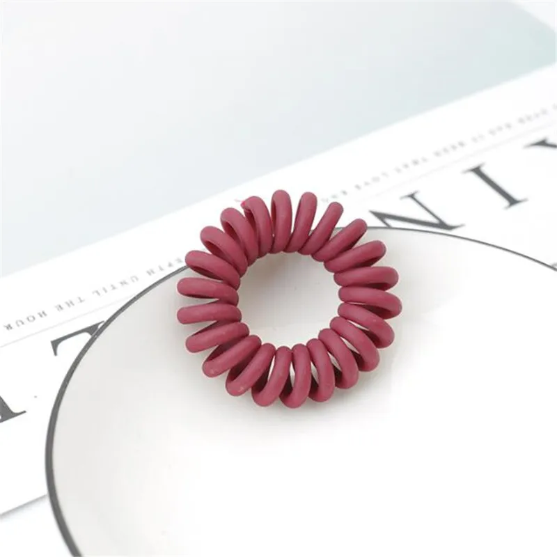 hairclips 1PC Scrub Elastic Rubber Bands Telephone Wire Hair Ties Donut Ponytail Holder Gum Women Girls Spiral Scrunchies Hair Accessories star hair clips Hair Accessories