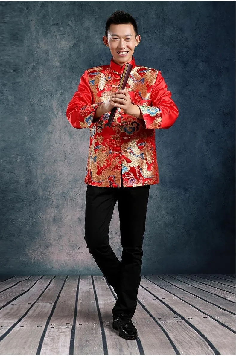 dragon embroidery traditional chinese jacket men chinese traditional men clothing costume ancient chinese clothing (14)