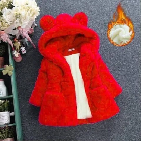 Осеннее кожаное Свободное пальто новая детская одежда утепленные хлопковые стеганые куртки для девочек - Цвет: thickened and red