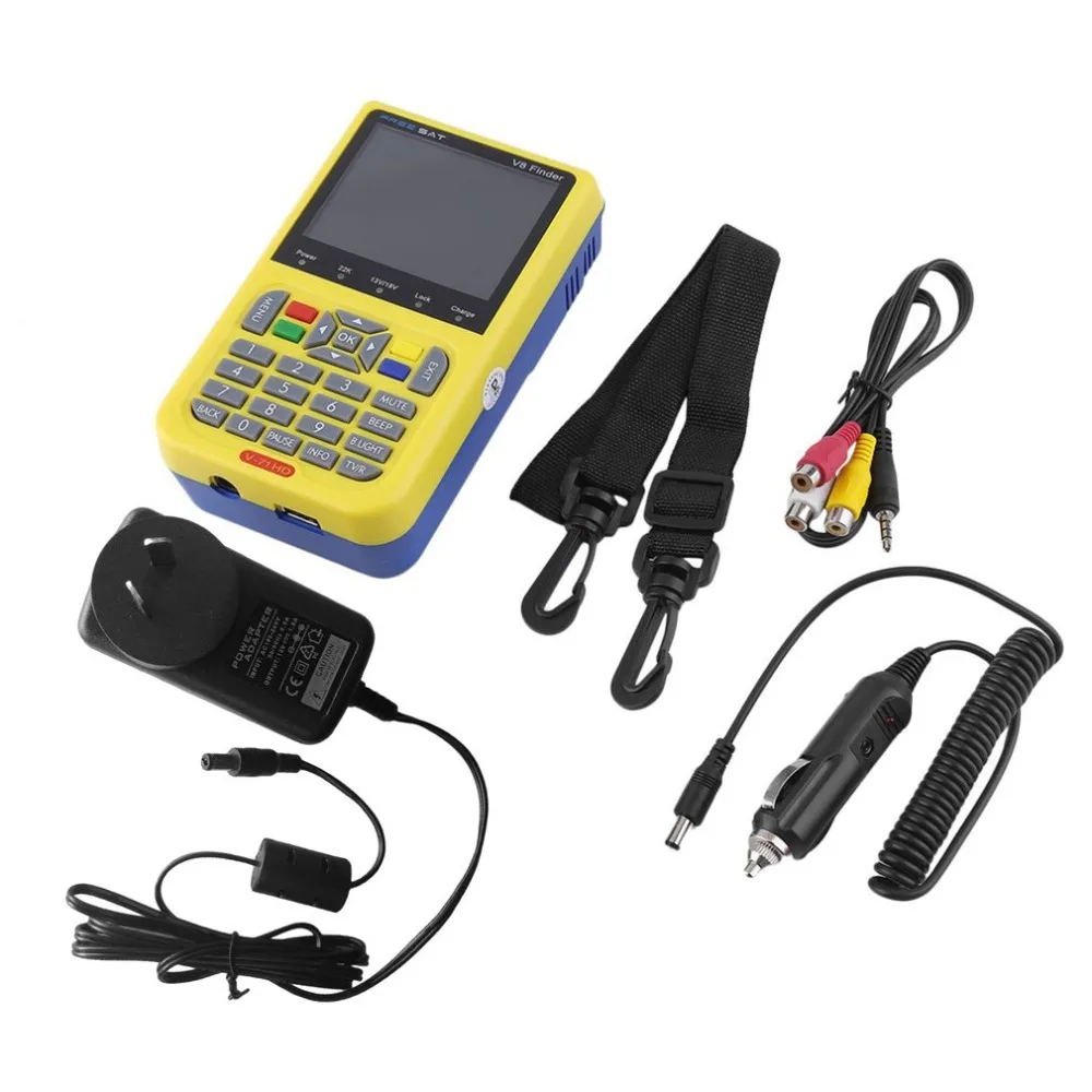 

V8 Digital Satellite TV Signal Finder 1080P HD Freesat DVB-S2 FTA LNB Signal Meter 3.5-Inch LCD Satellite TV Receiver Tool