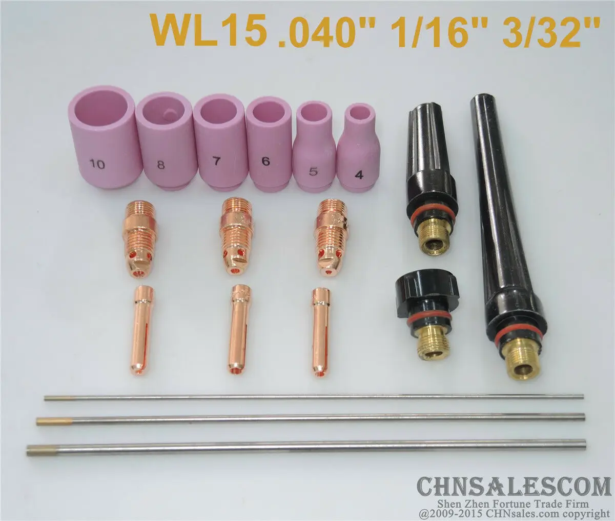 Chnsalescom18 шт. свафонарь для TIG короткий комплект WP 17 18 WL15 вольфрам. 04 &quot1/16&quot