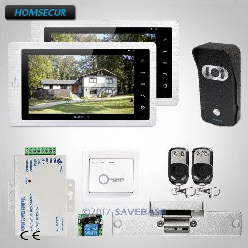 HOMSECUR 7\ Video Door Entry Security Intercom with Black Camera 1C2M for House/Flat