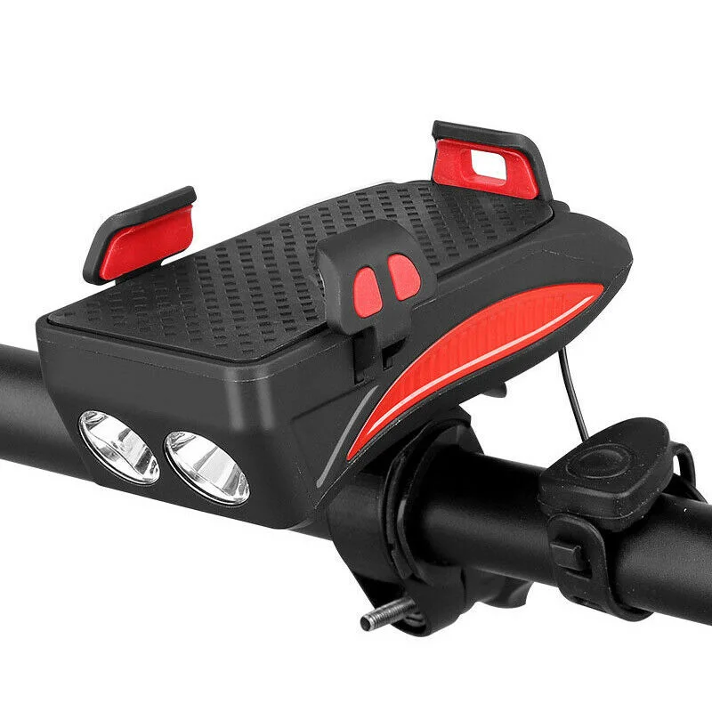 

Bicycle Cycling Headlights Phone Holder Loudspeaker Power Bank Combo