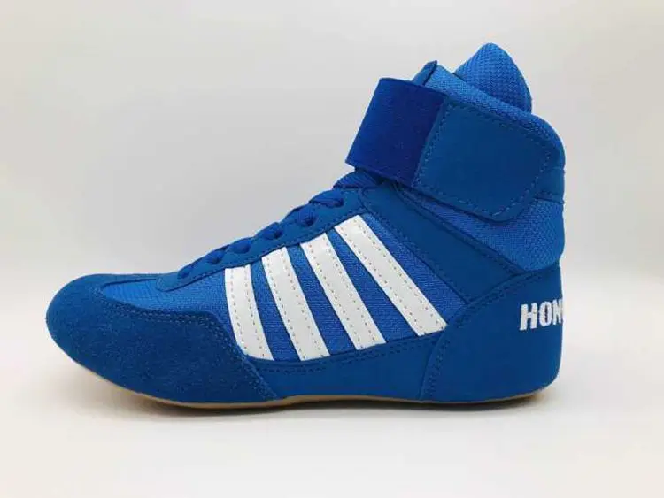 35~ 46 профессиональная боксерская борцовская обувь для wo мужчин на шнуровке тренировочные сапоги для боя мужская резиновая подошва дышащая обувь HW062 - Цвет: 13