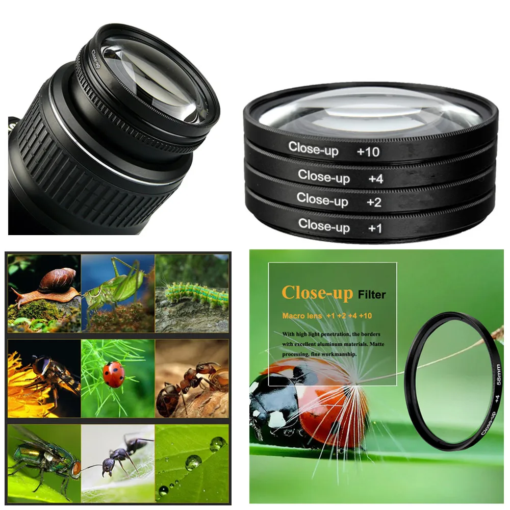 Комплект фильтров крупным планом (+ 1 + 2 4 10) для Panasonic LUMIX GX9 GF90 GF10 GF9 GF8 GF7 GM5 GM1 GX80 GX85 GX800