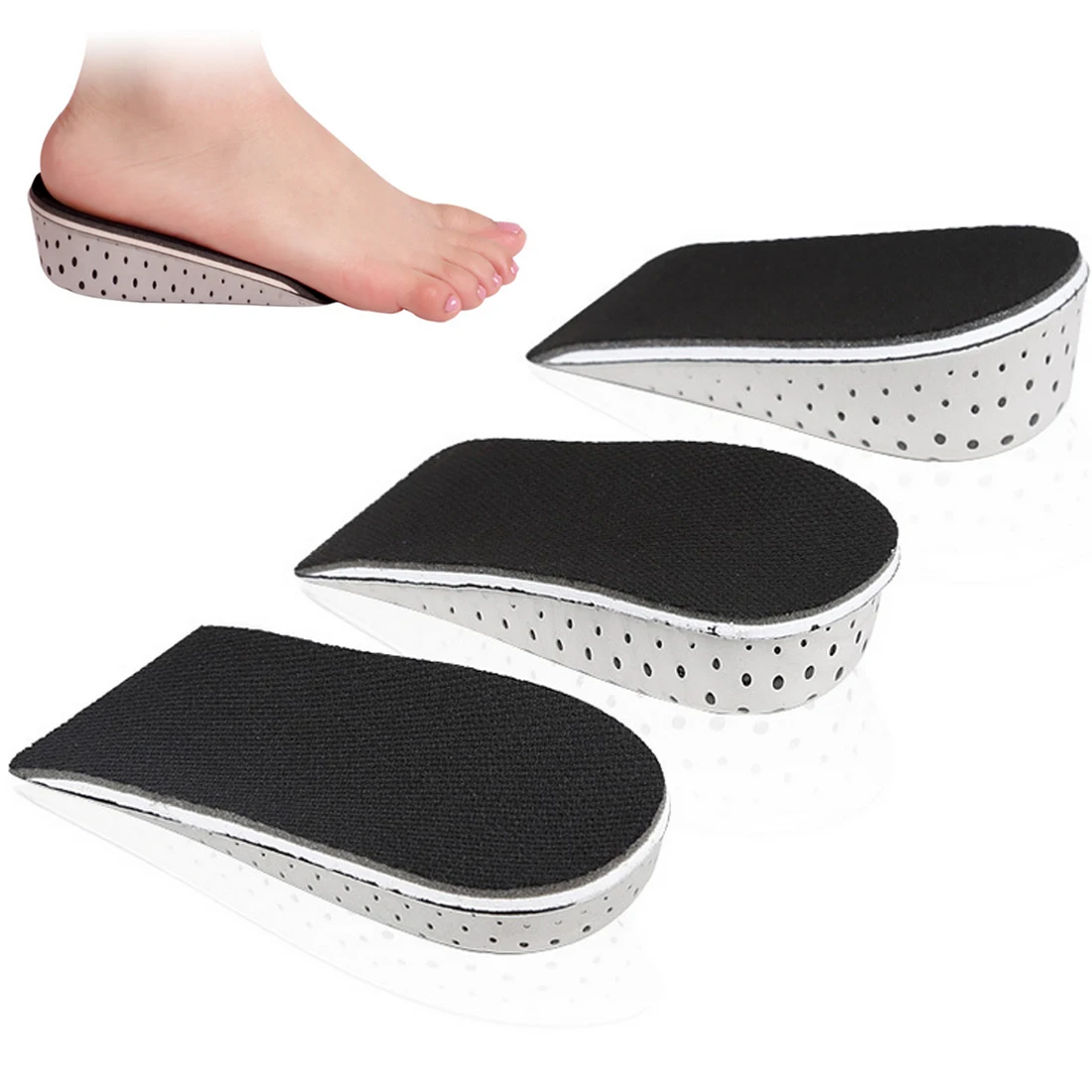 

1 Pair 2-4cm Comfortable Orthotic Shoes Insoles Inserts High Arch Support Pad for women men Lift Insert Pad Height Cushion