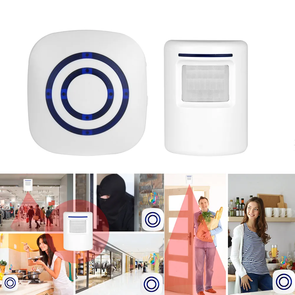 

Wireless Motion Sensor Detector Gate Entry Door Bell Chime Alert Alarm System LCC77
