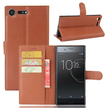 

Leather CellPhone Cases For Sony Xperia XZ Premium 50pcs Luxury leather Flip wallet creditcard case for Sony XZ Premium Cover