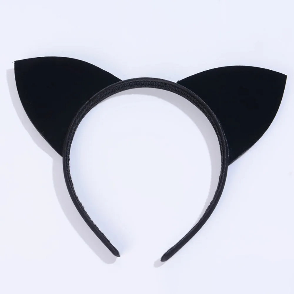 

2019 Fashion Vintage Sexy Black Cat Ears Headband Party Holiday Party Hoop Ladies Girls 1PC Solid Cute Lovely Cat Ears Handband