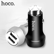 Автомобильное зарядное устройство HOCO Z7 с двумя usb-портами для iPhone, iPad, Xiaomi, samsung, адаптер для мобильного смартфона, 2 USB, 2,4 А, универсальное зарядное устройство с двумя портами