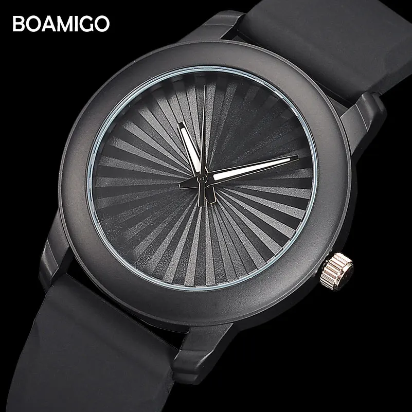 Buy men watches Extremely simple unisex quartz watch BOAMIGO fashion rubber wristwatches 2019 creative gift clcok relogio masculino
