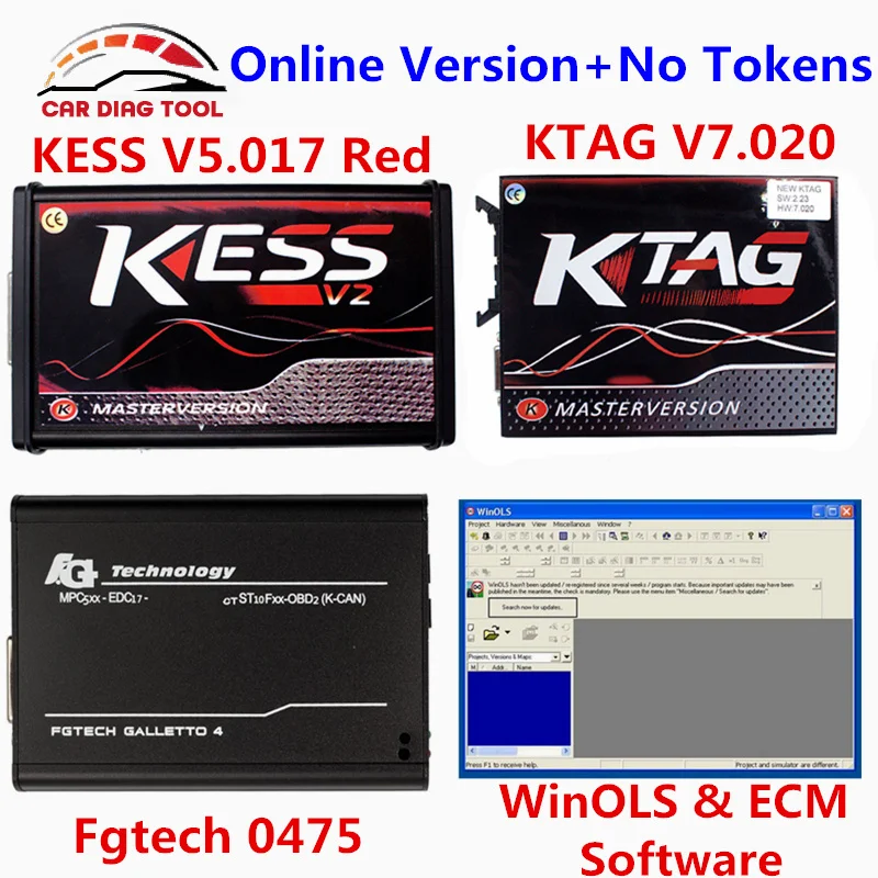 Полный набор KESS V2 V5.017 V2.47 красный ЕС + KTAG V7.020 K TAG 7 020 FGTECH 0475 онлайн тег 7020 FG Tech ЭКЮ