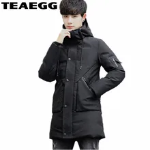 TEAEGG/Лидер продаж, парка с капюшоном для мужчин, Осень-зима, зимние куртки, мужская куртка, пальто черного цвета, теплая одежда больших размеров 4XL, мужская куртка-парка AL697