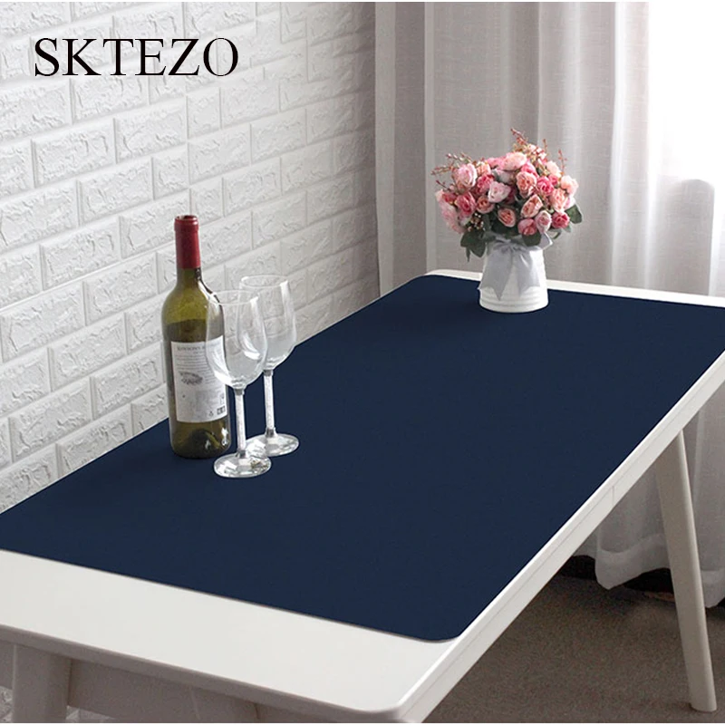 

2019 New Modern Minimalist 2 Mm PU manteles para mesa rectangulares en tela Solid Color Tablecloth Brand Computer Tablecloth