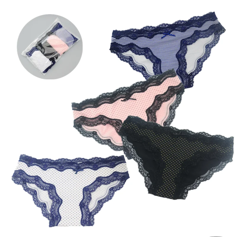 

Hot sale 2016 New Sexy Lace Women Panties Lady's Underwear Briefs Plus Size Cheeky Silk Cute Female Lingerie Gift Packing 4 pcs