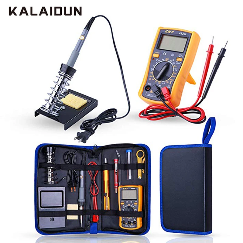 

KALAIDUN Temperature Electric Soldering Iron Kit 110V 220V 60W Soldering Iron Kit Repair Welding Tool Digital Multimeter