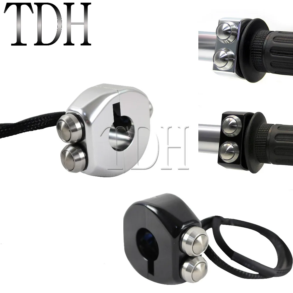 

25mm Motorcycle M-Switch 3 Push-Button Control Black Silver Housing Button Universal For Handlebars