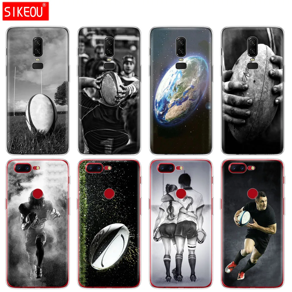 سيليكون غطاء الهاتف حالة ل Oneplus واحد زائد 6 5 طن 5 3 A3000 A5000 الرجبي الكرة الرياضة