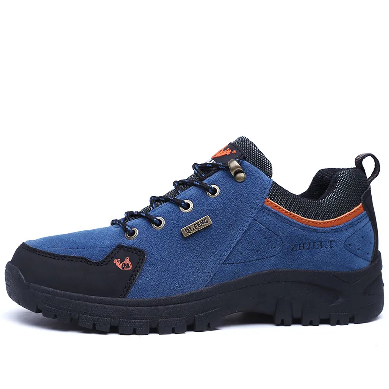 Большие размеры; мужские походные ботинки; водонепроницаемые женские зимние ботинки; уличная Нескользящая походная обувь; мужские кроссовки; профессиональная альпинистская обувь - Цвет: blue