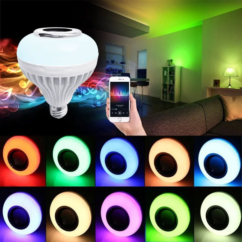 Умный светодиодный RGB беспроводной светильник Bluetooth динамик лампа 12 Вт музыка