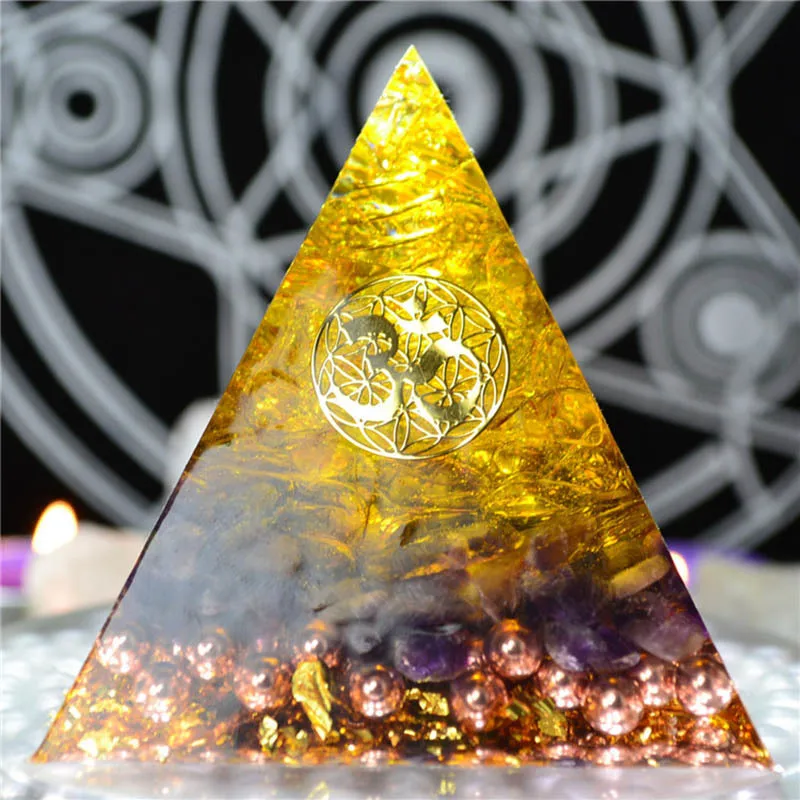 Aura Crystal Orgone Energy Converter Orgonite Pyramid Soothe The Soul Stone That Change The Magnetic Field Of Life Resin Jewelry Sadoun.com