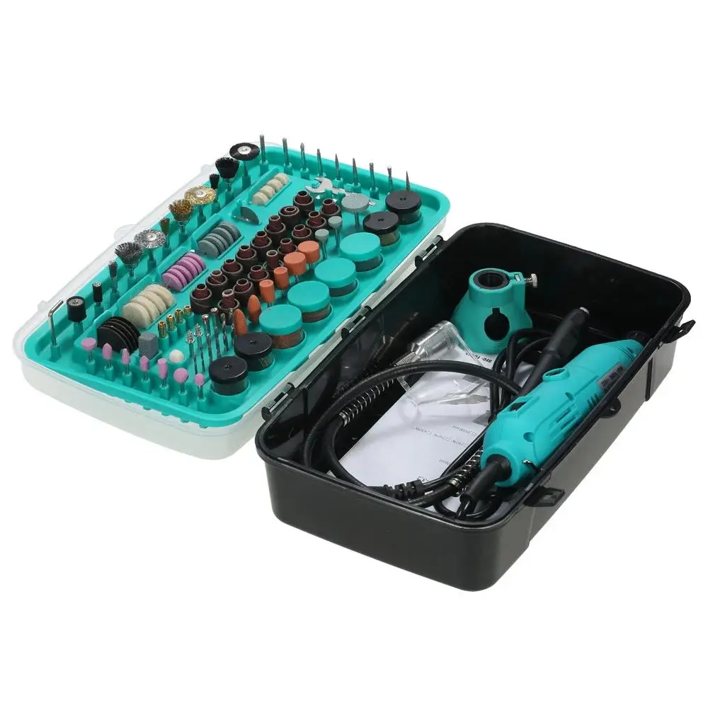 

2018 New 388-Piece Rotary Tool Accessories Kit with Flex Shaft Electric Grinder Drill 6-Speed Variable Speed Cutting Engraving
