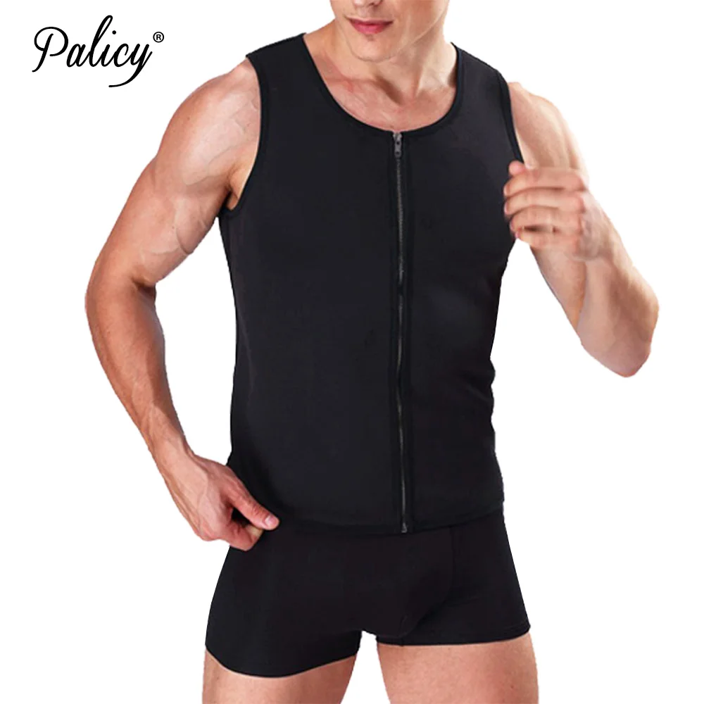 

Slimming Waist Shaper for Men Sweat Tummy Control Shapewear Compression Tank Top Zipper Chest Binder Sauna Body Shaper Vest