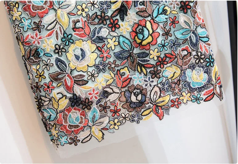 LASUI 1 ярд/1 лот красивый великолепный шнур 3D Цветочная вышивка из кружевной ткани белая сетка DIY модная одежда платье юбка C0212