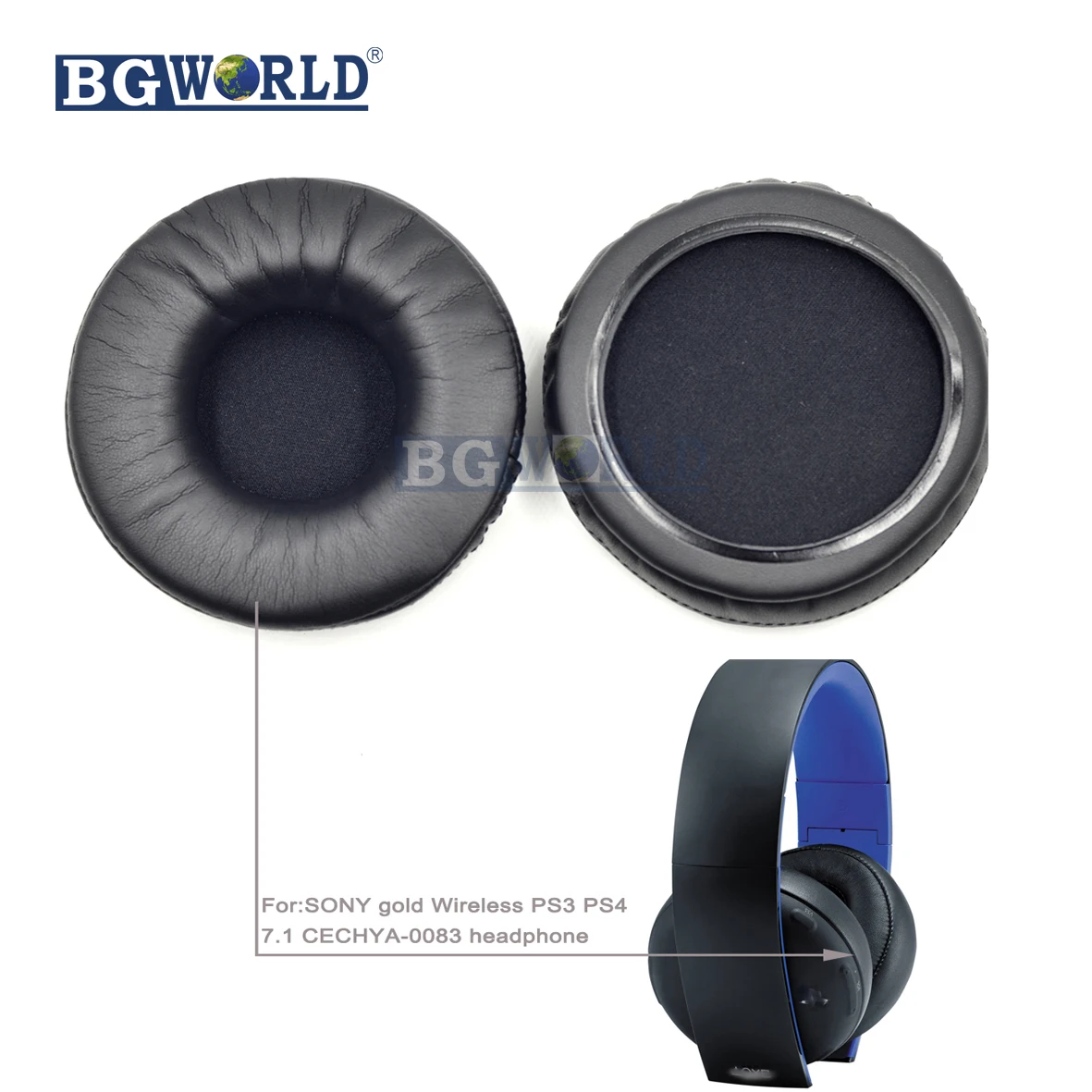 

BGWORLD Ear pads cushion ear foam earpad for SONY gold Wireless PS3 PS4 7.1 headphones CECHYA-0083 heaset sponge