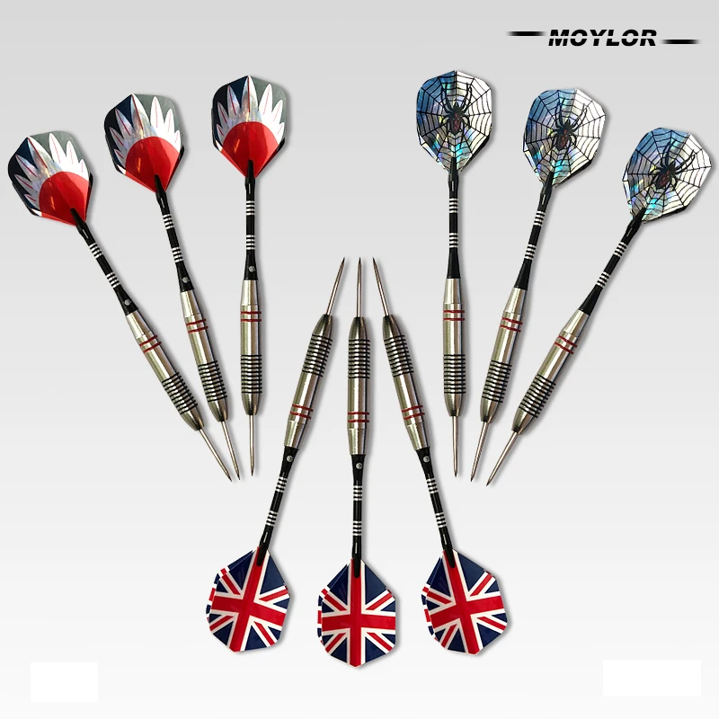 

Moylor 6Color 9pcs Professional Tungsten Steel National Flag Pattern Darts Needle Tip Darts A