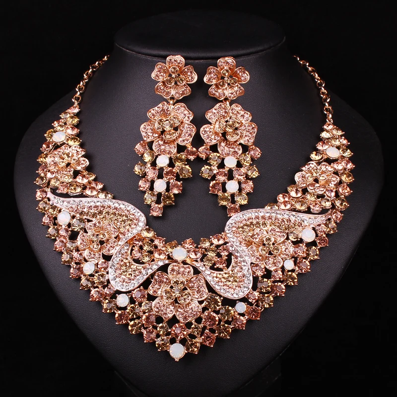 Aliexpress Fashion Bridal Jewelry Sets Wedding Party Aliexpress Fashion Bridal Jewelry Sets Wedding Party Accessories White Rhinestone Necklace Earring For Brides Gift Women From