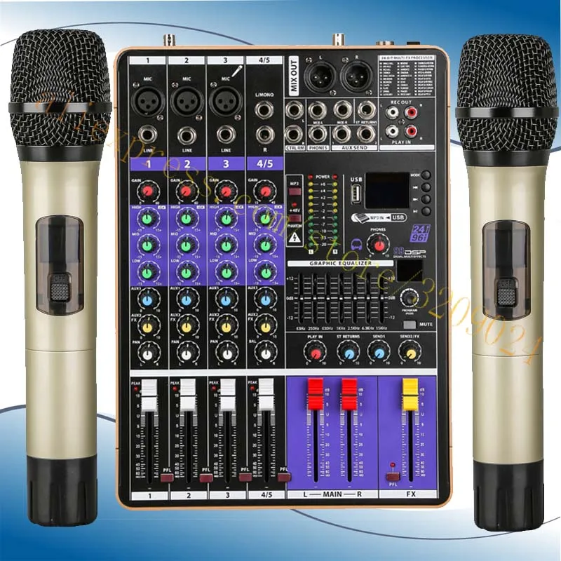 Buy Professional 4 way mixer with wireless microphone